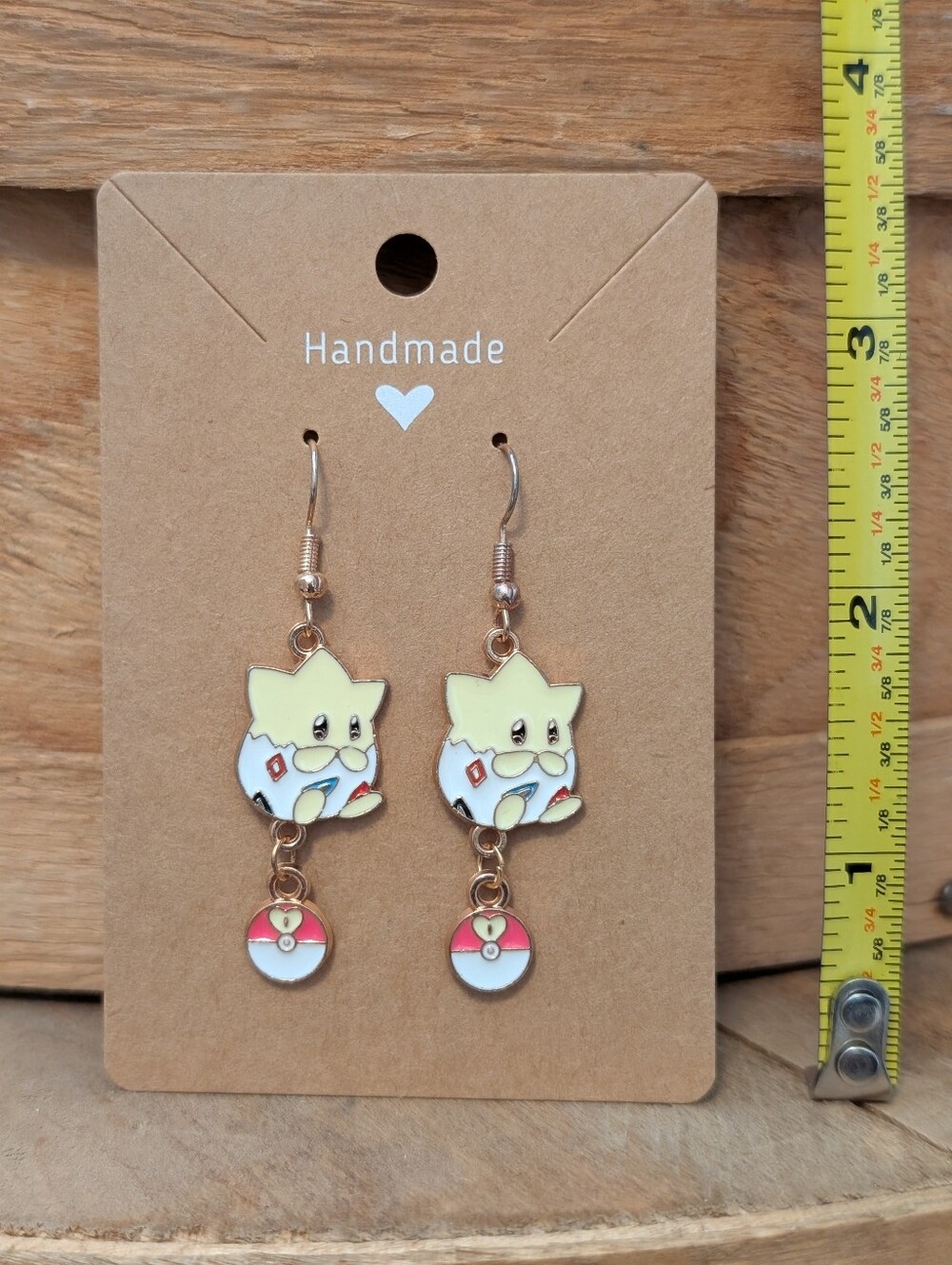 Anime Pokemon Togepi Enamel Metal Earrings NEW